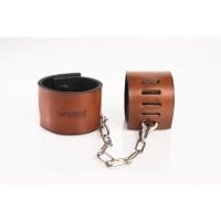 Kožená pouta Whips Primal Bond Cuffs With Padlock Small hnědá