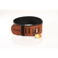 Whips Primal Bond Collar With Padlock Large Brown