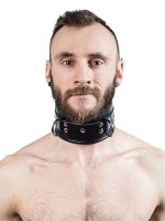 Mister B Leather Slave Collar with White Padding