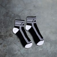 AD Fetish ADF27 Fetish Ankle Sock Black-White