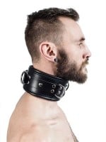 Mister B Leather Slave Collar with Black Padding