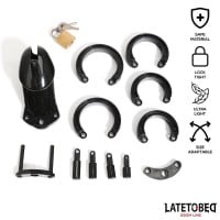 Latetobed Chastity Cage Long Black