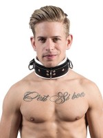 Mister B Leather Slave Collar with Black Padding