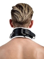 Mister B Leather Slave Collar with Red Padding