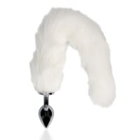 Análny kolík s chvostom Ouch! Fox Tail with Metal Butt Plug čierny