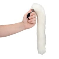 Análny kolík s chvostom Ouch! Fox Tail with Metal Butt Plug čierny