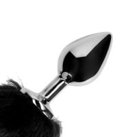 Análny kolík s chvostom Ouch! Fox Tail with Metal Butt Plug čierny