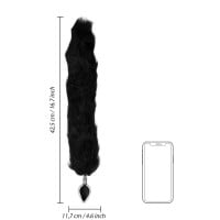 Análny kolík s chvostom Ouch! Fox Tail with Metal Butt Plug čierny