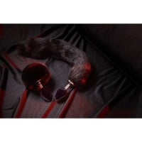 Análny kolík s chvostom Ouch! Fox Tail with Metal Butt Plug čierny