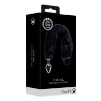 Análny kolík s chvostom Ouch! Fox Tail with Metal Butt Plug čierny