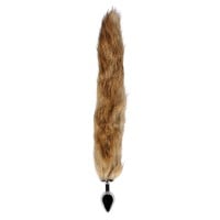 Análny kolík s chvostom Ouch! Fox Tail with Metal Butt Plug čierny