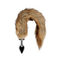Análny kolík s chvostom Ouch! Fox Tail with Metal Butt Plug čierny