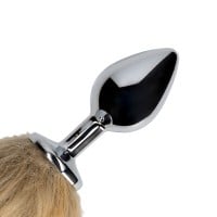 Análny kolík s chvostom Ouch! Fox Tail with Metal Butt Plug čierny