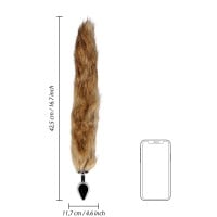Análny kolík s chvostom Ouch! Fox Tail with Metal Butt Plug čierny