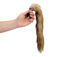 Análny kolík s chvostom Ouch! Fox Tail with Metal Butt Plug čierny