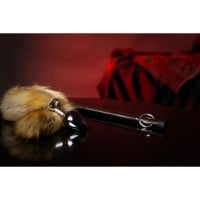 Análny kolík s chvostom Ouch! Fox Tail with Metal Butt Plug čierny