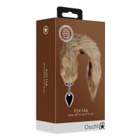 Análny kolík s chvostom Ouch! Fox Tail with Metal Butt Plug čierny