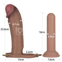 Lovetoy Ingen 10″ Enhanced Set Hollow Strap-on Dildo with Harness