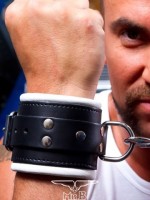 Mister B Leather Wrist Restraints with Black Padding