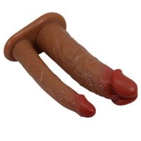 Duté pripínacie dvojité dildo Pretty Love Keaven Harness Briefs