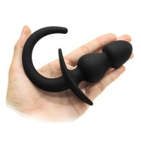 Slave4master Double Dog Tail Butt Plug Black