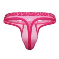Sukrew Mesh Low-Rise Thong Electric Pink