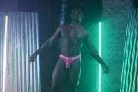 Sukrew Mesh Low-Rise Thong Electric Pink