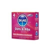 Kondómy Skins Dots & Ribs 4 ks