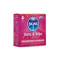 Kondómy Skins Dots & Ribs 4 ks