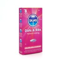 Kondómy Skins Dots & Ribs 8 ks