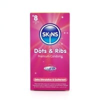 Kondómy Skins Dots & Ribs 8 ks