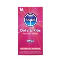 Kondómy Skins Dots & Ribs 16 ks