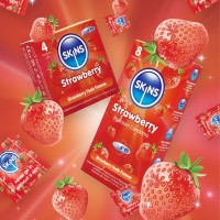 Kondomy Skins Strawberry 8 ks