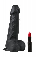 EasyToys Black Realistic Dildo with Balls 22.5 cm