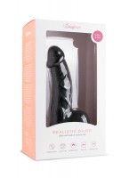 Realistické dildo s varlaty EasyToys černé 22,5 cm