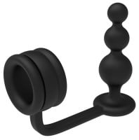 Dream Toys Ramrod Cockring with Beaded Anal Plug