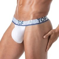 Pánske tangá TOF Paris Champion Stringless Thong biele