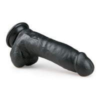 Realistické dildo so semenníkmi EasyToys čierne 20 cm