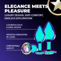 Ouch! Venice Collection Metal Anal Plug Set Iridescent