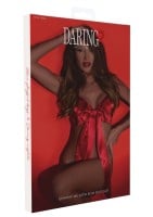 Body Daring Intimates Unwrap Me Satin Bow červené