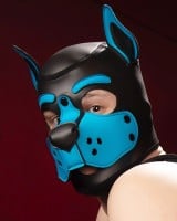 Psí maska Mr. S Leather Neoprene K9 Hood modrá (Aqua)