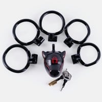 Klec na penis Furrjoi Glossy Ido Chastity Cage červená