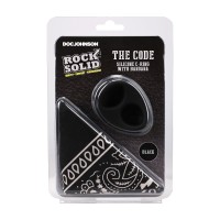 Rock Solid The Code Silicone C-Ring with Hanky Bandana Black