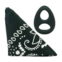 Rock Solid The Code Silicone C-Ring with Hanky Bandana Hunter Green