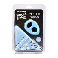 Hanky a krúžok na penis a semenníky Rock Solid The Code svetlo modrý