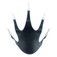 Sada kovového rámu a koženého slingu Mr Sling strieborno-modrá