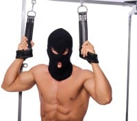 Sada kovového rámu a koženého slingu Mr Sling strieborno-modrá