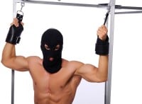 Sada kovového rámu a koženého slingu Mr Sling strieborno-modrá