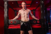 Boxerky Sukrew Wet Look Sprint Fetish Black