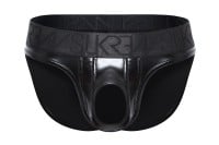 Sukrew Wet Look U-Style Brief Fetish Black